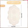 Handmade Crochet Lace Doilies, 2PCS Beige Oval Cotton Table Runner Placemats, Floral Cotton Table Scarf Knitted Coasters Placemats Furniture Cloth