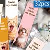 32 Stück, Lustiges Katzenlesezeichen, Schulanfangssaison, Weihnachten, Halloween, Geeignet für Lehrer, Leser und Geburtstage.
