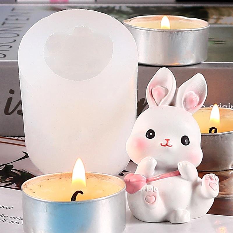 Cute Rabbit Silicone Mold Diy Fudge Baking Little White Rabbit Mousse Cake Mold