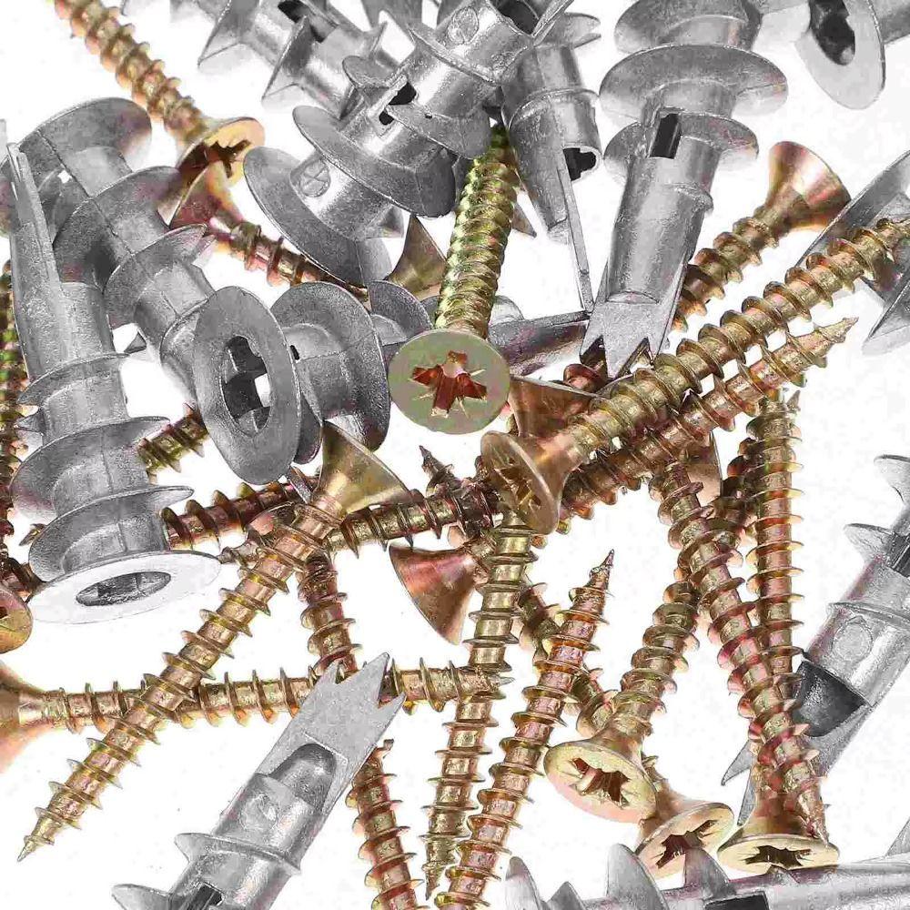 54pcs Fastening Heavy Duty Metal Wall Screws Self-Drilling Wall Screws Set  Professional Use