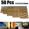 50pcs Titanium Plated Twist Drill Set 1-3mm Small Drill Bit Electric Drill Drilling Set DIY Woodworking Drilling and Opening Tool