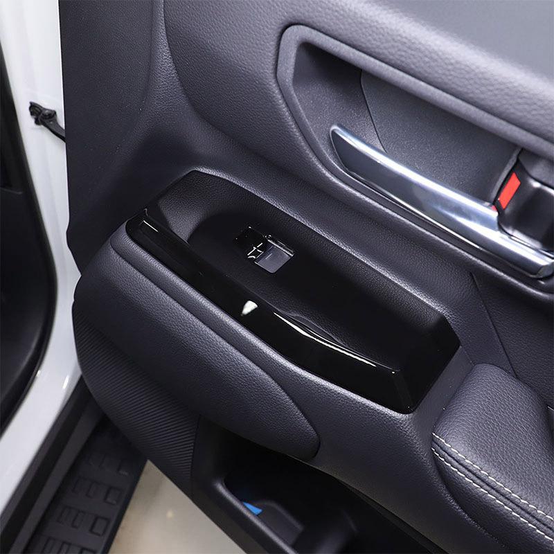 For Toyota Land Cruiser Prado 2024 ABS Carbon Fiber Car Glass Lift Button Decorative Frame Car Interior Accessories