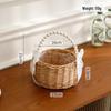 Elegant Pearl Handle Woven Flower Basket for Weddings and Events
