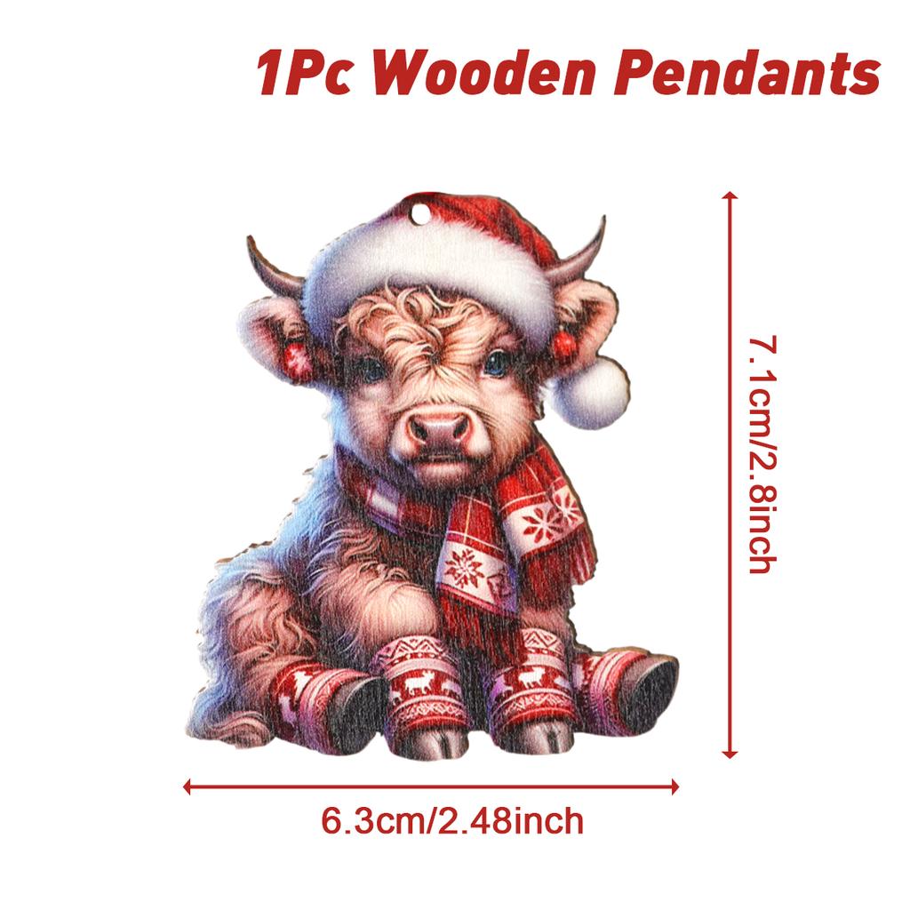 Christmas Dog Paw Double Layer Wooden Pendant Navidad Natal Noel Tree Pendant Merry Christmas Decor For Home 2025 New Year 2025