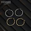 S925 Silver Irregular Smooth Geometric C-Shaped Earrings