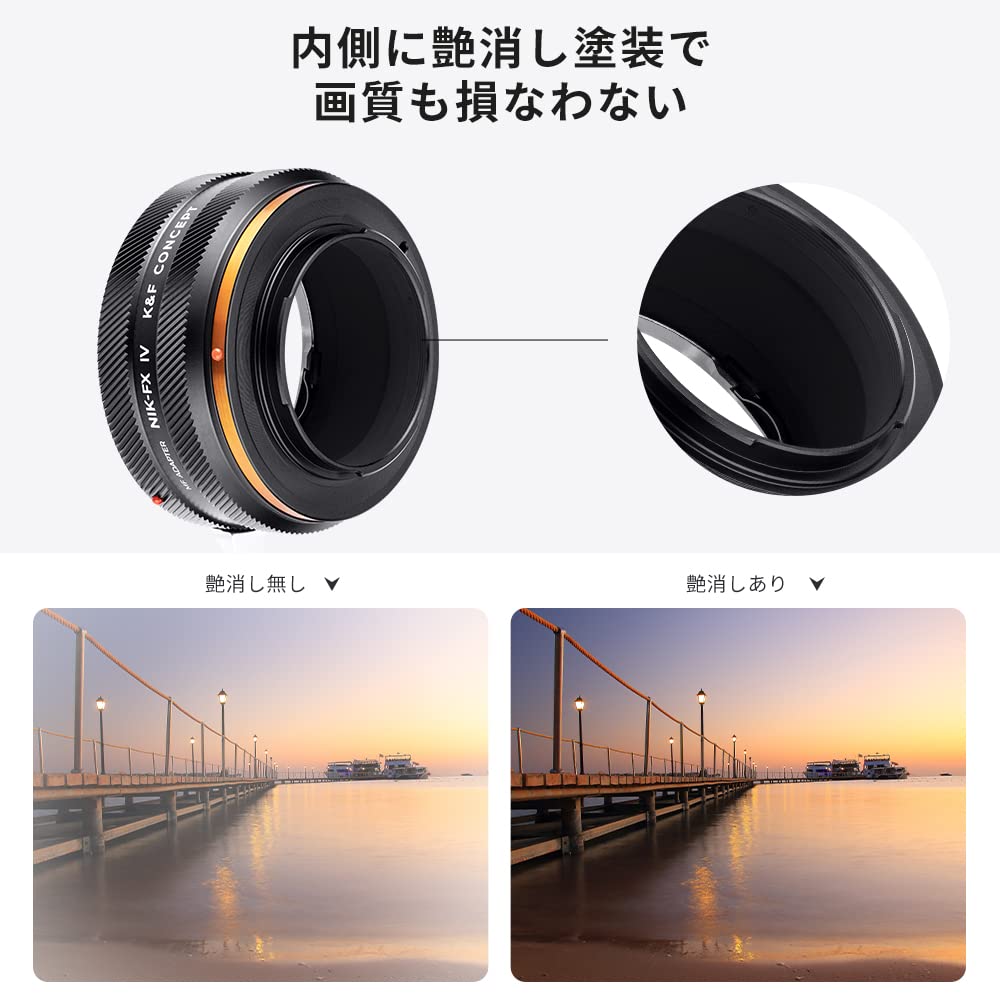 Concept IV Mount Adapter for Nikon Lenses To Fujifilm Manual Matte Infinity Direct from the Manufacturer K&F NIK-FX F-Mount X-Mount Cameras, Focus,