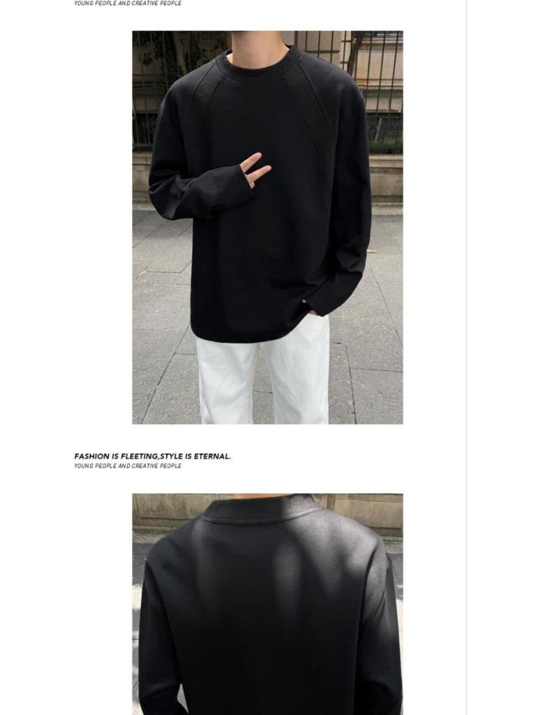 Men's Autumn Retro Heavyweight Patchwork Long-Sleeve Hoodie