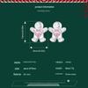 Yinziyun Gingerbread Man and Pink Heart Zircon S925 Sterling Silver Stud Earrings for Women