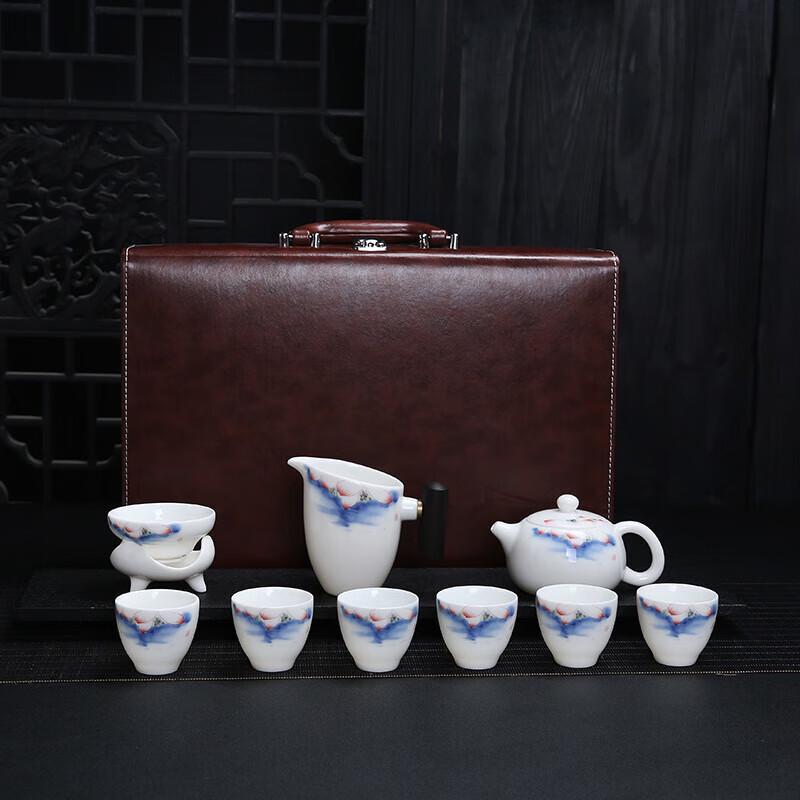 

Chaxun Mutton Fat Jade Porcelain 10-Piece Gongfu Tea Set