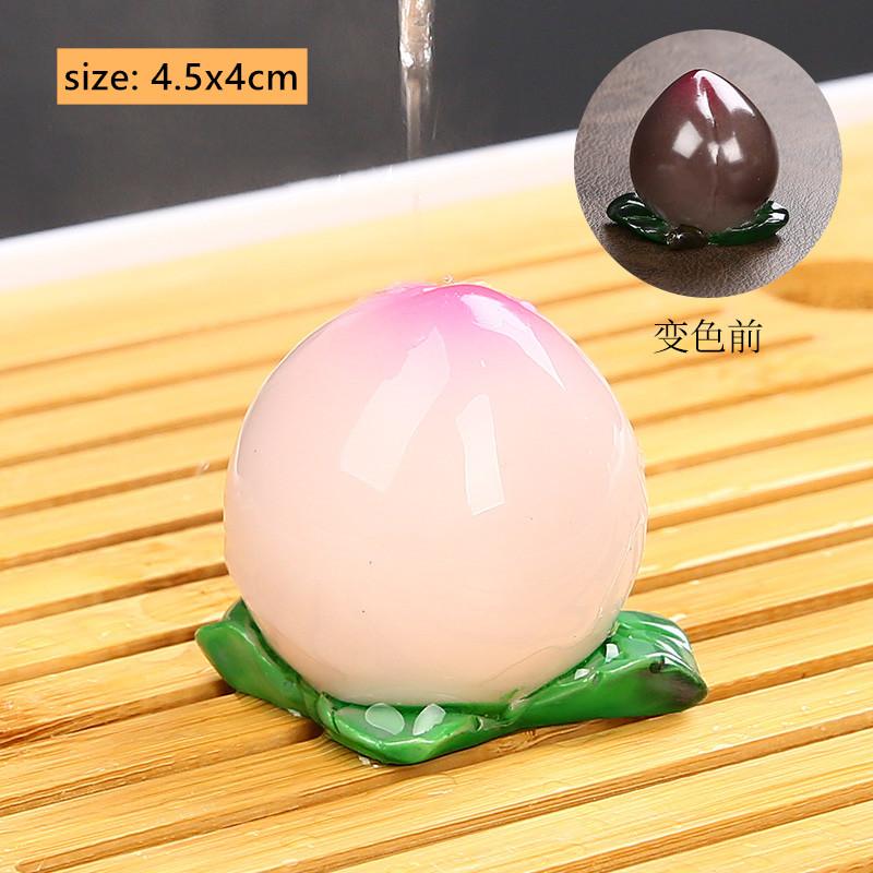 1pc Creative Tea Pet Ornaments Resin Color Changing Desk Decoration Fruit Model Sculpture Home Accessories Tea Table Crafts