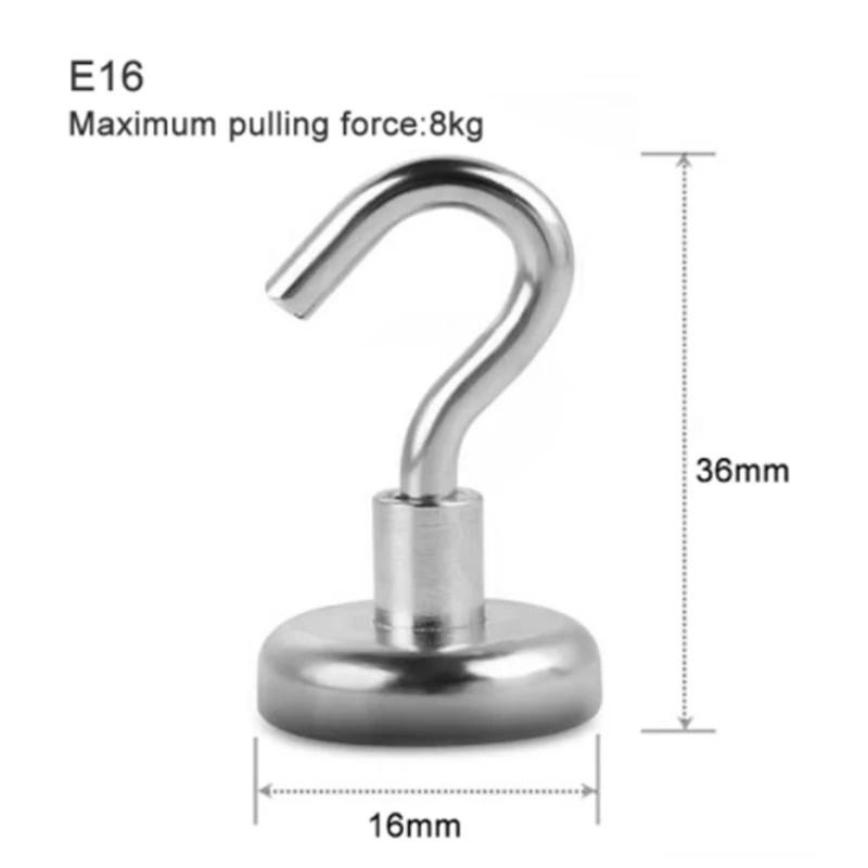 10/20pcs Strong Magnetic Hooks E10/16/20 Heavy Duty Magnet Hook For Home Kitchen Bar Storage Key Coat Cup Hanging
