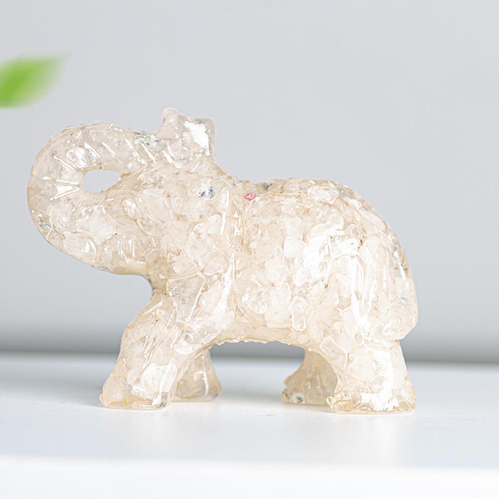 

Смоляная фигурка слона с кристаллами и полудрагоценными камнями для украшения офиса и вечеринок StyleA