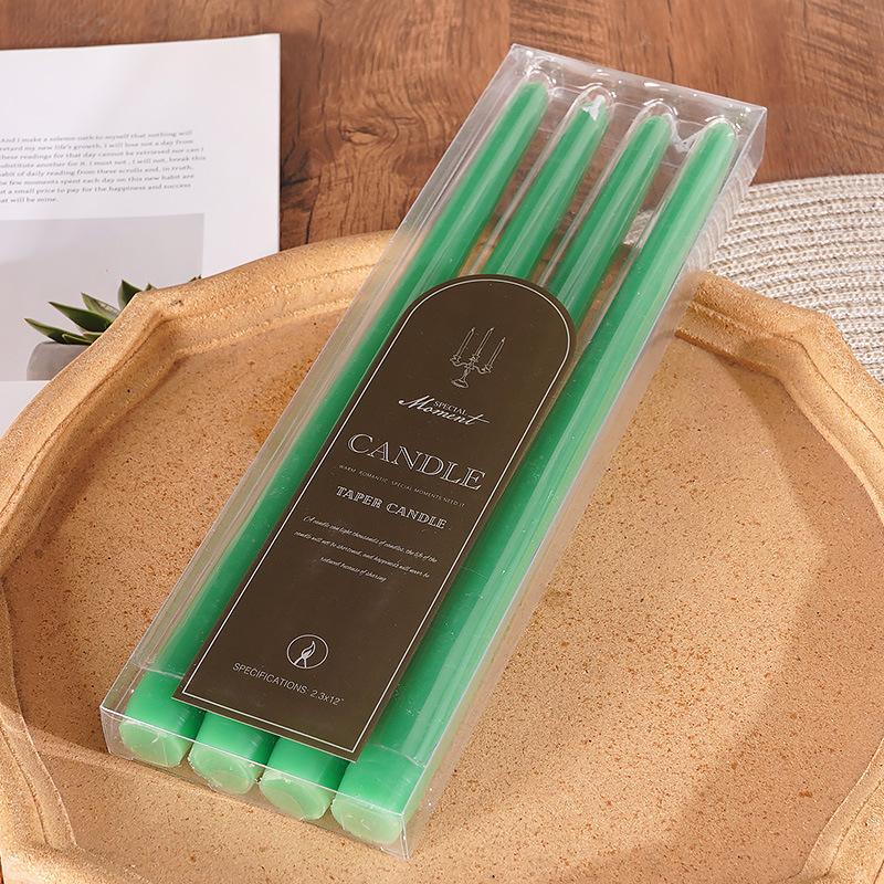 30cm 4 European-style Color Long-stem Candles for Home Use Without Odorless Candlelight Dinner Candlestick Rod Wax