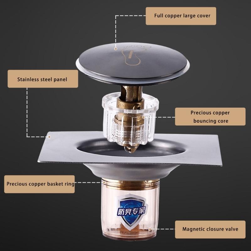 Kryt vpusti s designem těsnění Ovládání nožním pedálem Bez zápachu Bez hmyzu Podlahový odtok do koupelny pro účely hygieny