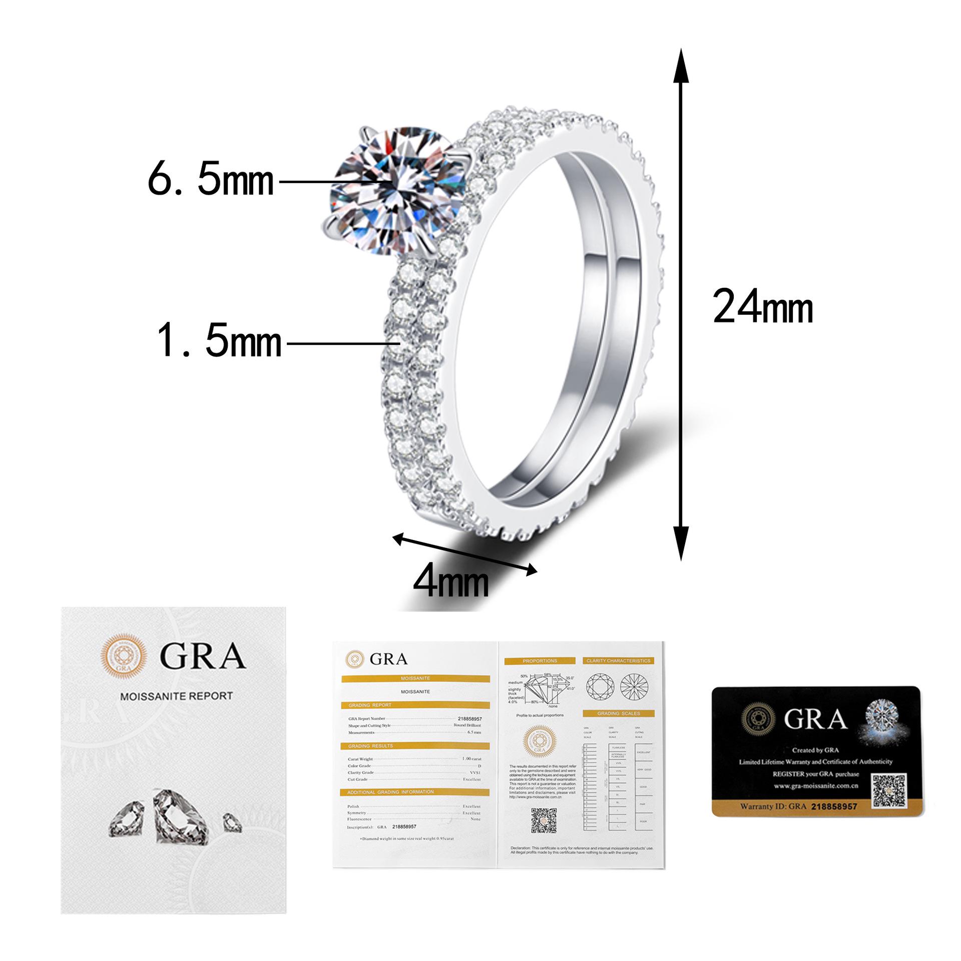 

Elegant S925 Sterling Silver Moissanite Ring - Light Luxury Japanese Korean Style Stackable Pave Ring for Women. US Size 7