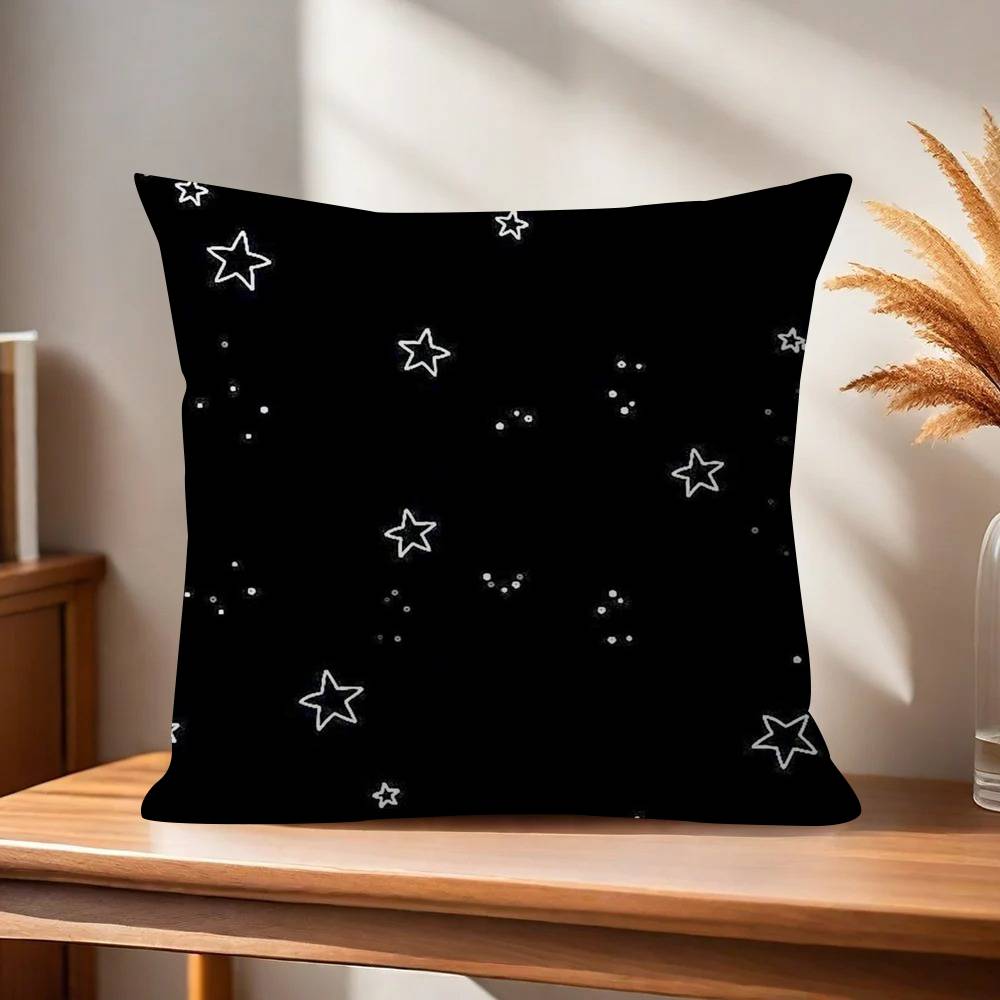 Black and White Abstract1  Pillow Covers Cartoon Sofa Decorative Home Doublesided Printing Short Plush Cute Cushion Cover
