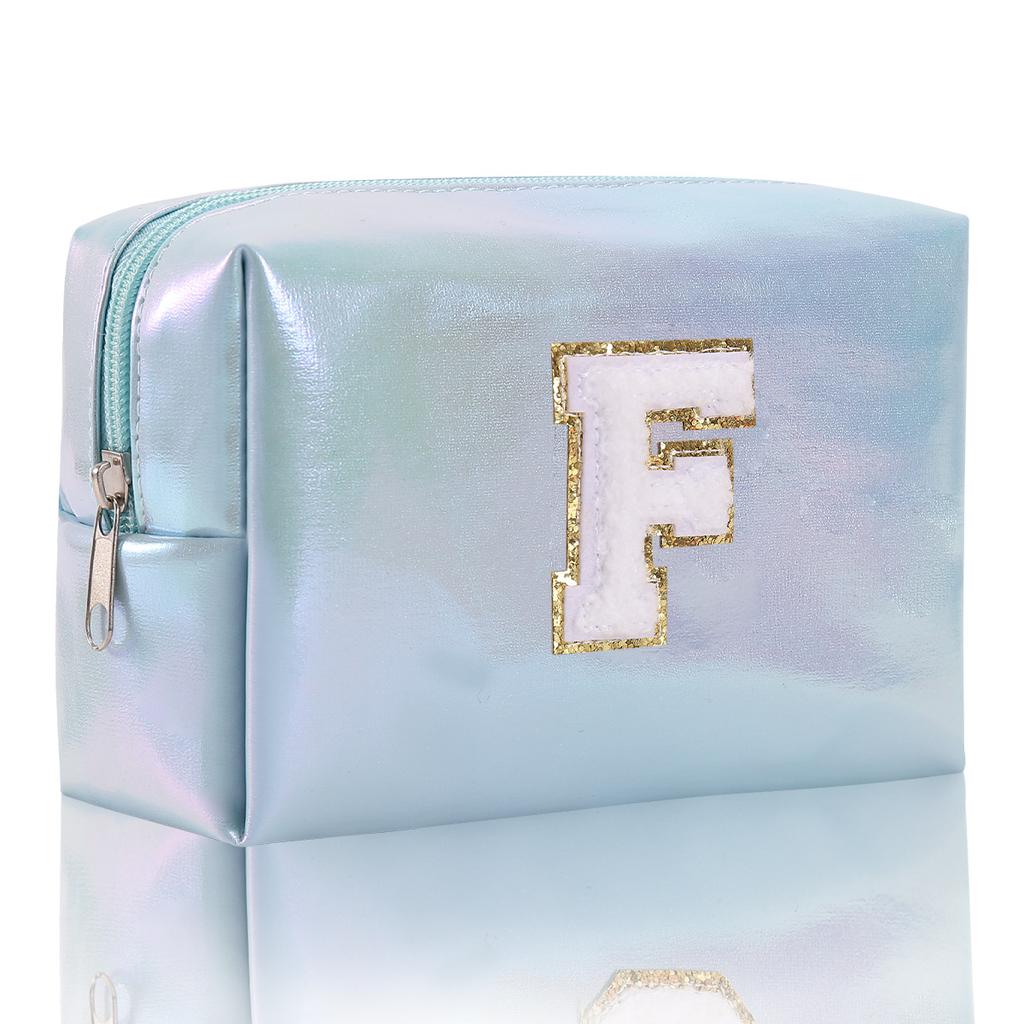 Octagon Bag Embroidery Alphabet Makeup Bag Large Capacity Toiletry Bag Travel Storage Bag Clutch Bag