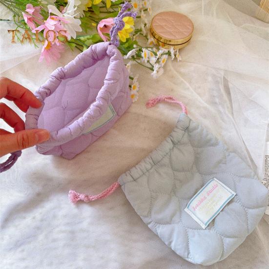 Drawstring Storage Bag Portable Women Girls Napkin Sanitary Pad Bag Multi-functional Travel Organizer Pouch Small Coins Purse