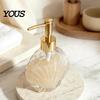 Muschel Lotion Flasche 400ML Strand Nachfüllbarer Seifenspender, Flüssiger Hand Glas Behälter Behälter, Pumpe für Badezimmer Küchenarbeitsplatte Spender