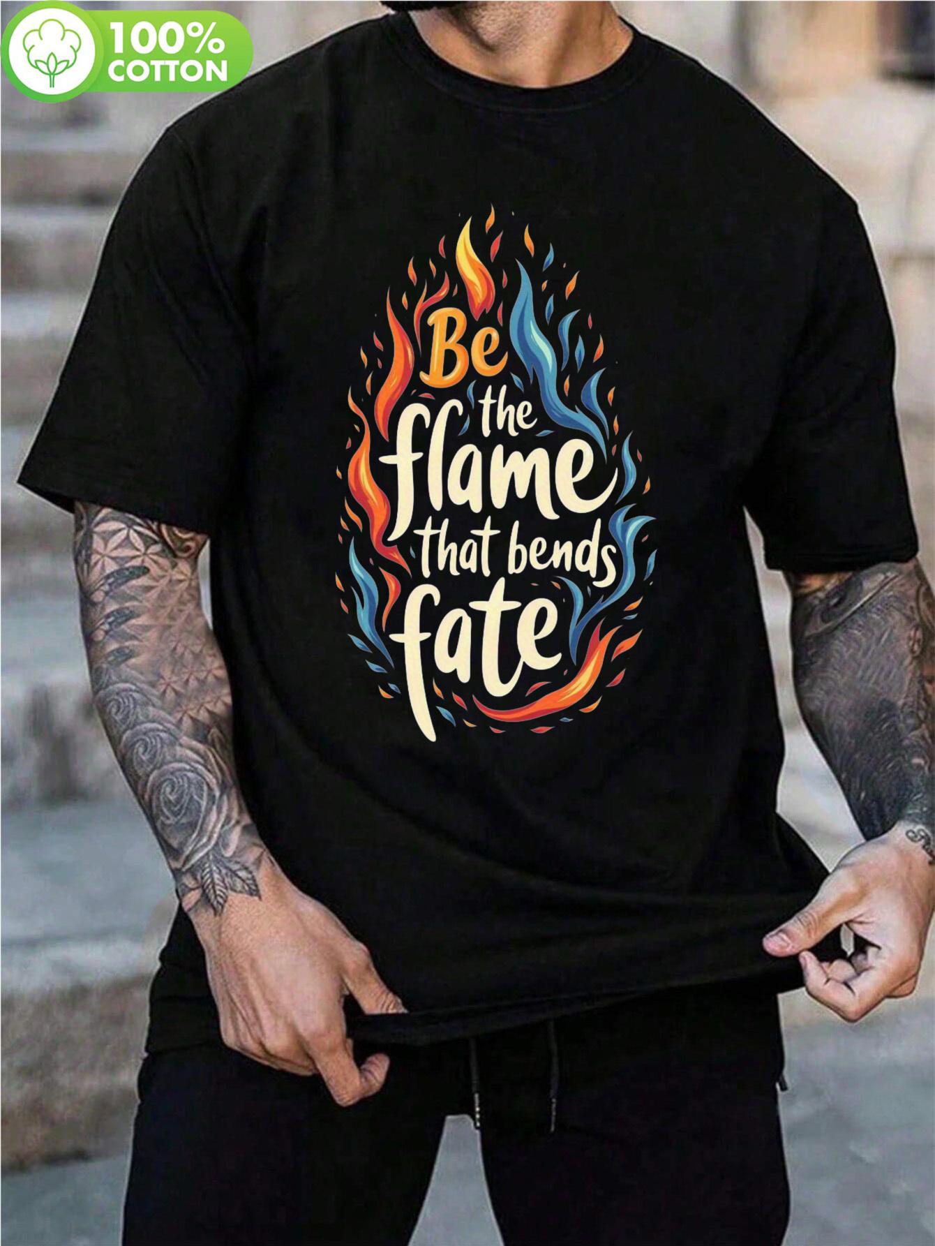 Destiny Master Graphic T-shirt - Be the Flame That Bends Fate Motivational Design S