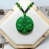 Pixiu Jade Pendant Necklace with Peace Buckle - Unisex Long Sweater Chain