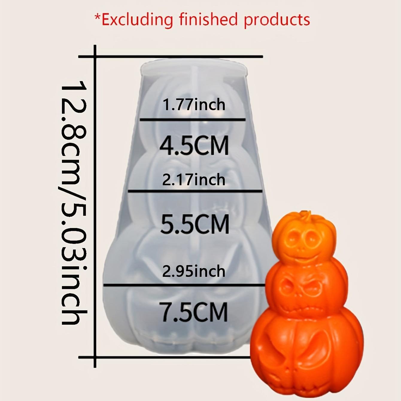 

1 шт. Форма для свечи Хэллоуин Тыква Свеча Силиконовая форма, Тыква с тройной цепочкой Форма для литья силикона для свечи, Украшение на Хэллоуин белый