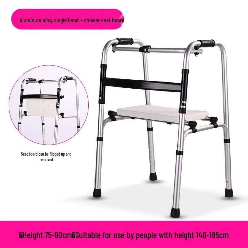 Adjustable Aluminum Alloy Walking Aid for Seniors - Four-Legged Crutches