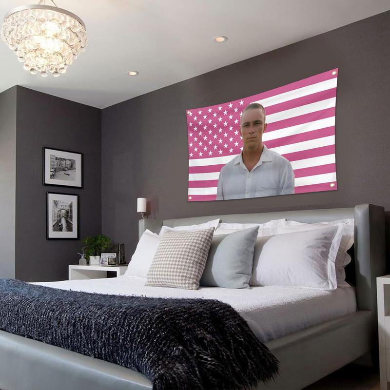 Drew Pink Amerikansk Flagg Starkey Gobelin Plakat Morsomt Banner For Hybel Soveromsvegg Høyskolefest Innendørs Utendørs Dekorasjoner