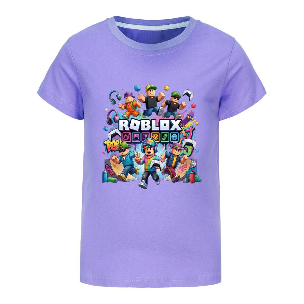 5573 Multi-color Boy Girl Roblox Print Short Sleeves T-Shirt