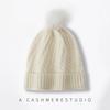 Cashmere Autumn and Winter New Style Women's High end Solid Color Cable Fur Ball Thickened Warm Fashion Knitted Casual Hat