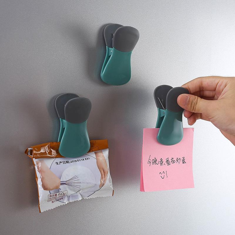 Kitchen Magnet Clip Multifunctional Refrigerator Blackboard Plastic Clip Non-Slip Food Sealing Clipmessage Magnet Magnet Tools