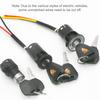 Electric Bicycle Ignition Switch Key Power Lock For Electric Scooter Portable Key Power Lock E-Bike Components Parts