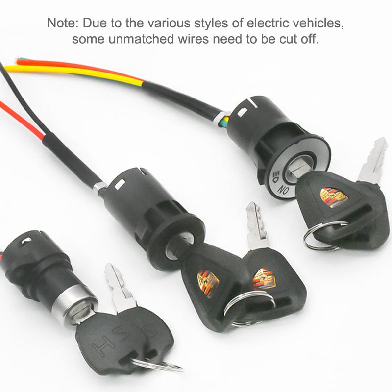 Electric Bicycle Ignition Switch Key Power Lock For Electric Scooter Portable Key Power Lock E-Bike Components Parts