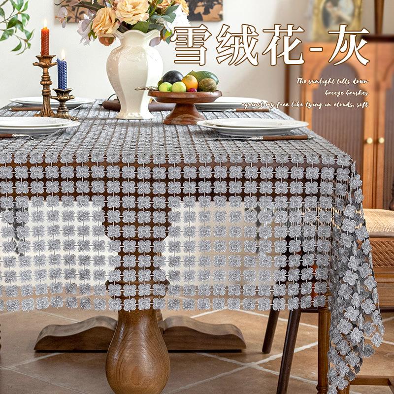 

Скатерть с вырезом «Эдельвейс», прямоугольная скатерть для журнального столика, вышитый цветок, скатерть для украшения стола в отеле, на свадьбу, на вечеринку 85x85cm