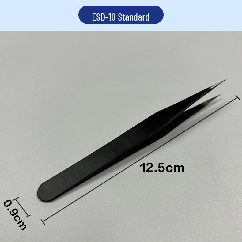 Anti-Static Stainless Steel Precision Tweezers, Curved Tip for Electronics, Eyelash Extensions, Manicure, Bird's Nest Picking, and Hair Removal.