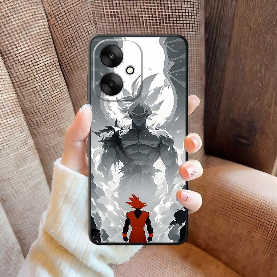 Black Soft Phone Cover Case for Xiaomi Redmi 13C A3 A4 10 K40 K80 Pro 12C A5 A1 A2 Plus 9 14C Cartoon Dragon Ball Goku
