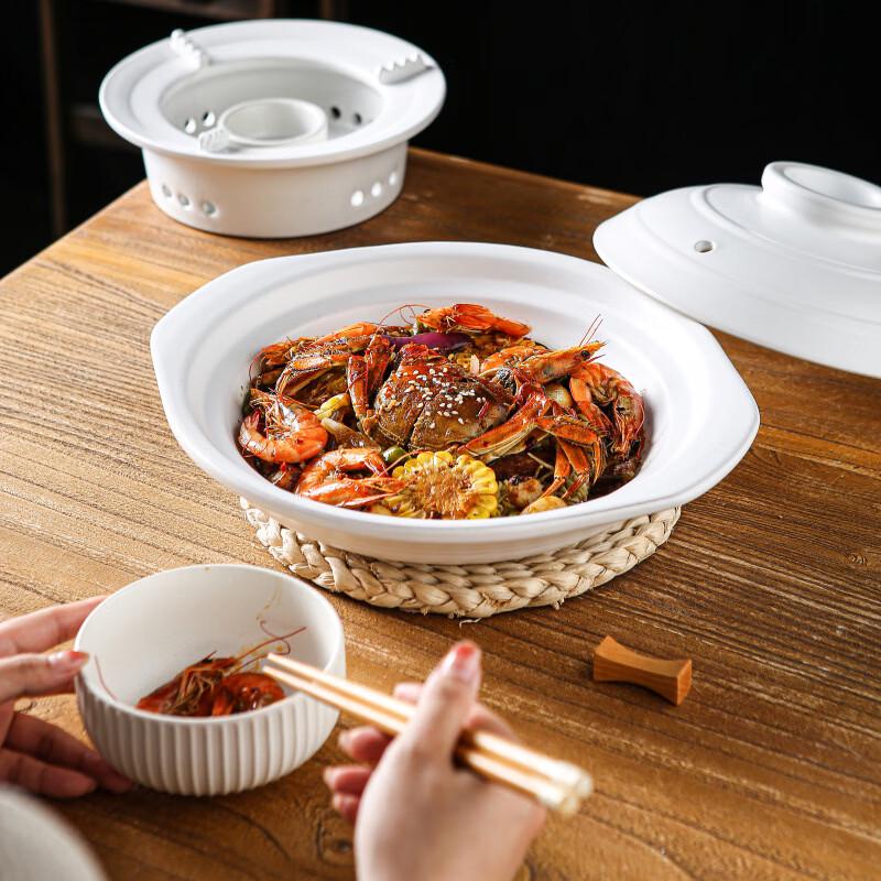 ZISIZ Ceramic Alcohol Stove Dry Pot Casserole
