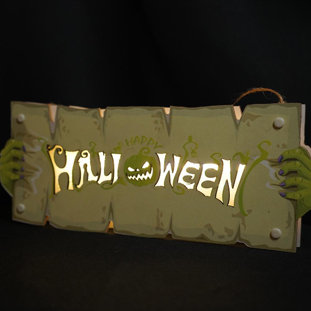

Halloween Wooden Sign Rustic Hanging Plaque Pendant Night Light Wall Crafts For Halloween Party Decor WSDS-Q