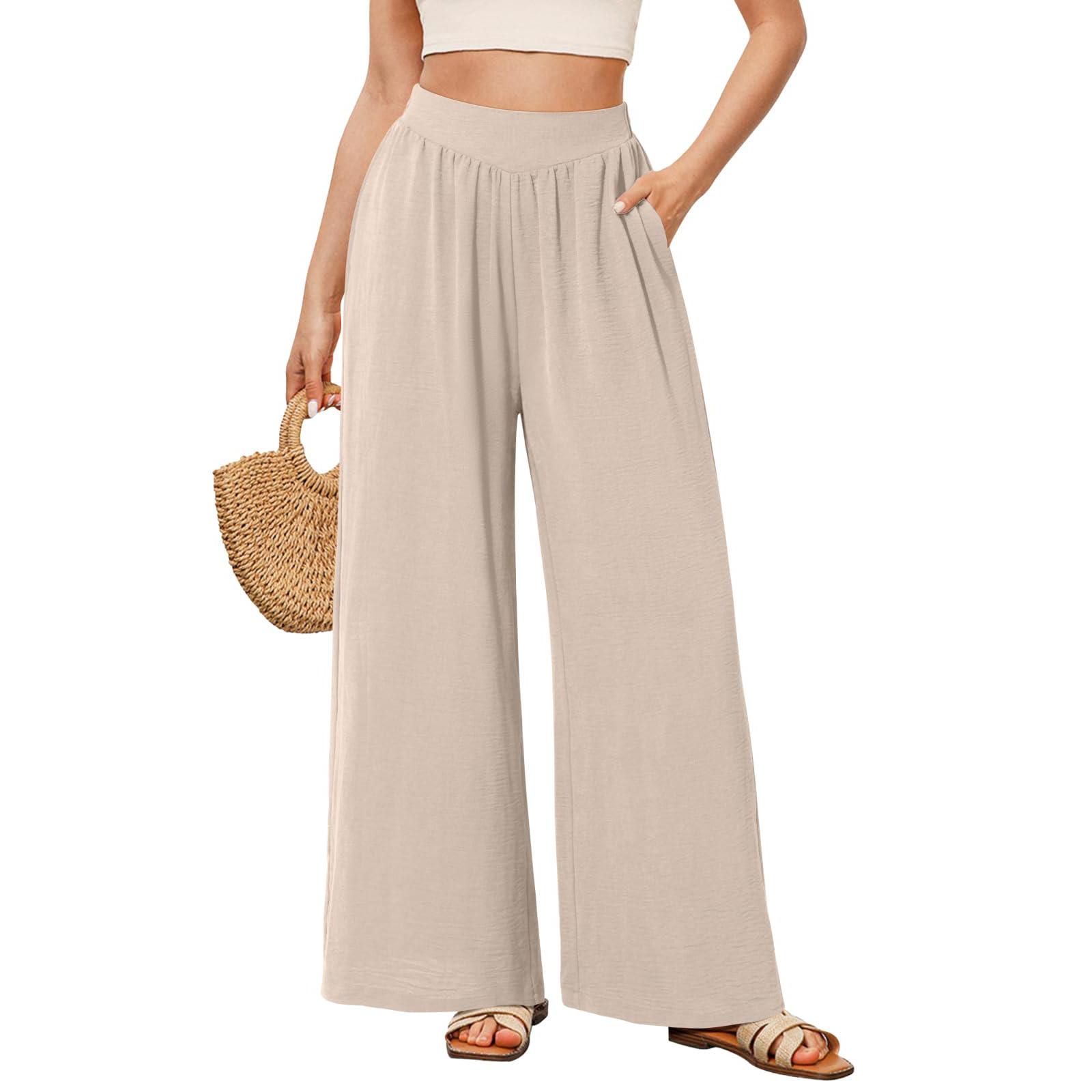 

Жіночі повсякденні та модні широкі штани різних кольорів з кишенями M хакі