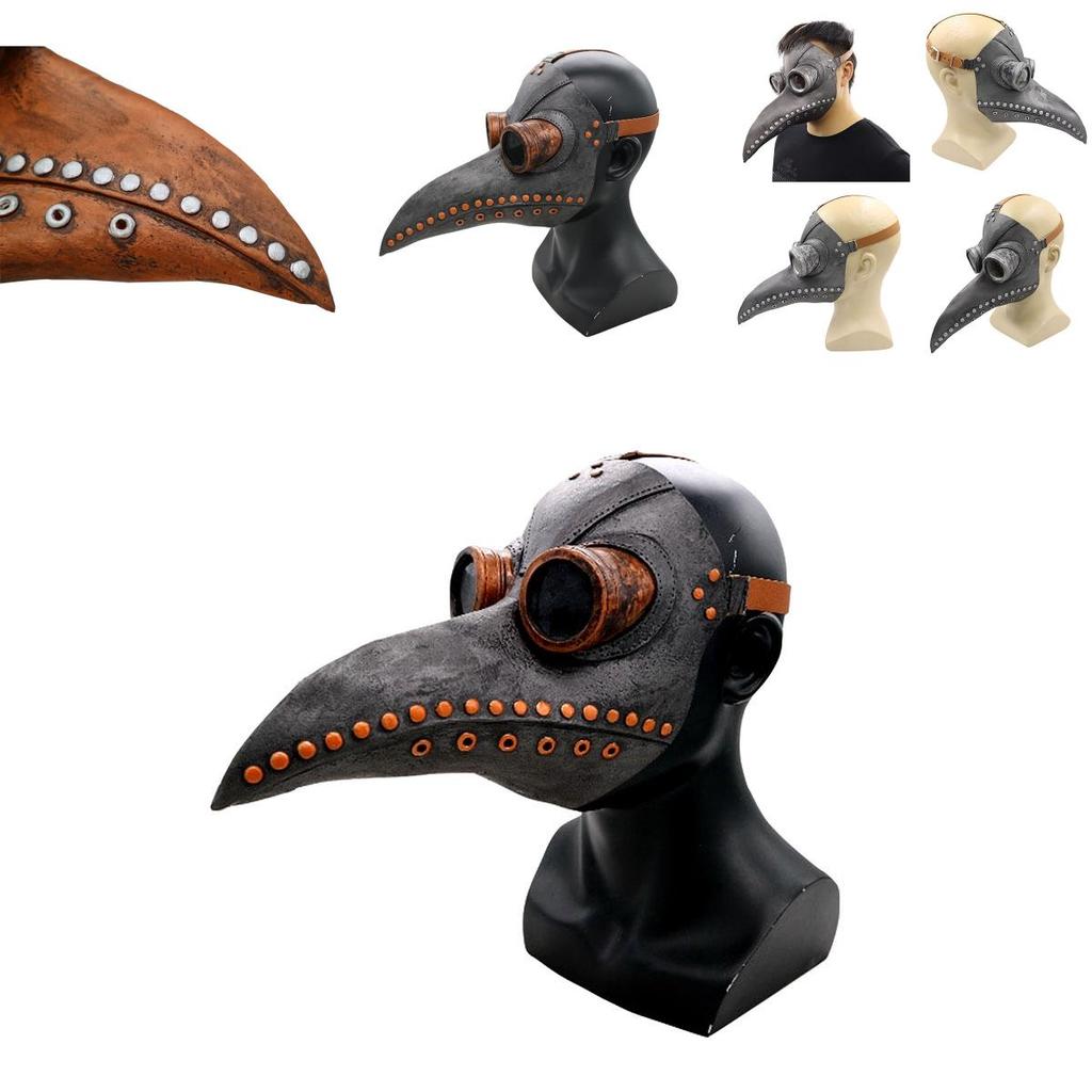 Unique Plague Doctor Mask With Long Bird Beak Design For Gothic Steampunk Halloween Parties