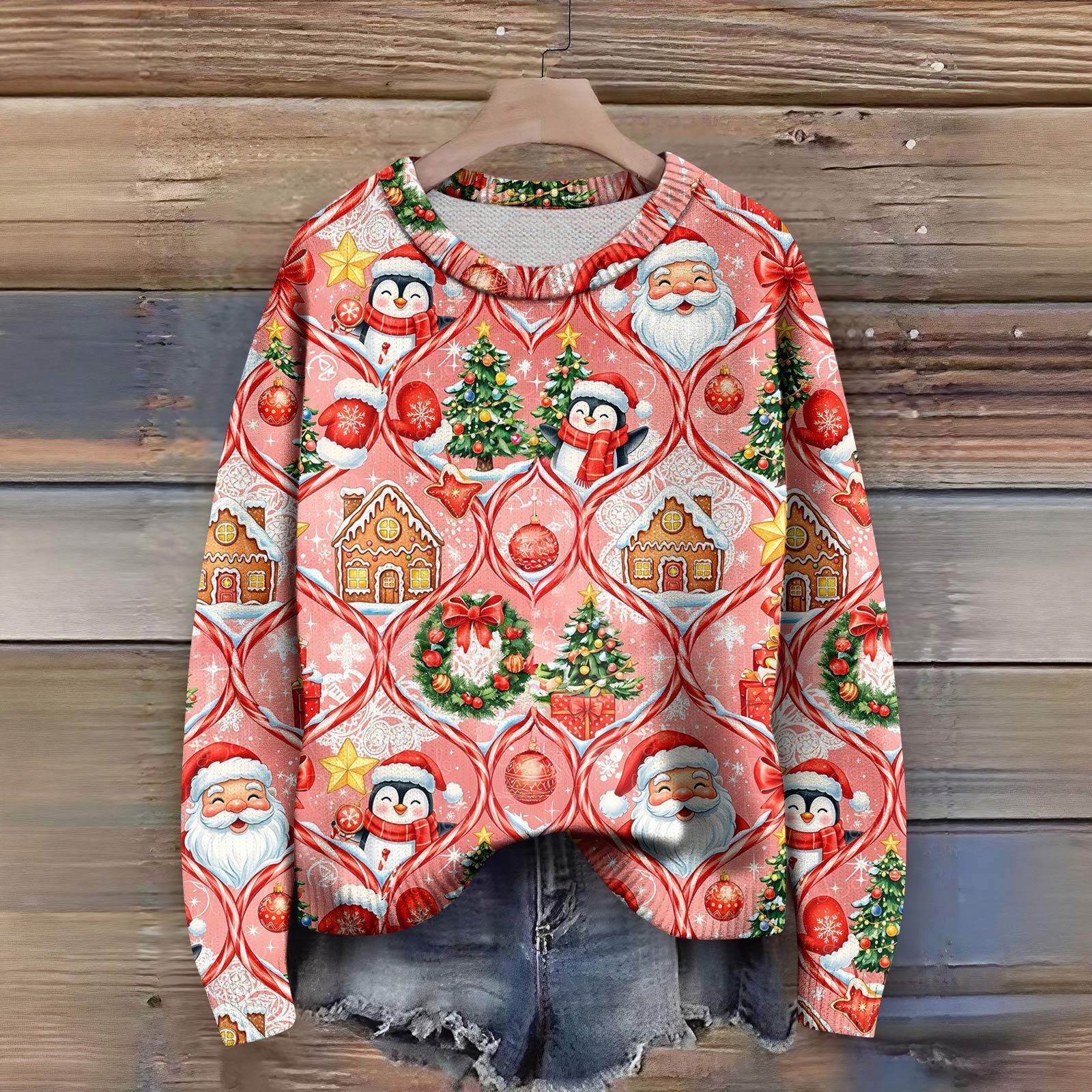 

Пуловеры с длинным рукавом для женщин, с круглым вырезом, повседневные, милые, с принтом, вязаные, оверсайз XL