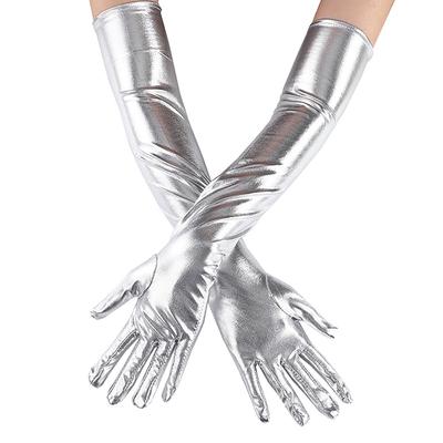 Patent Leather Sexy Women 53cm Long Gloves Party Opera Clubwear Nightlub Dance Performance Cosplay Clothing Accessories