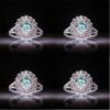 Elegant Female Pink Crystal Rhinestone Ring With Green Topaz For Engagement