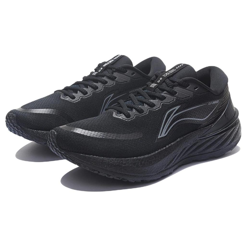 Li Ning YueYing 2.0 Fabric Cushioning Slip Resistant Low Top Running Shoes Men's Black ARHS021-5