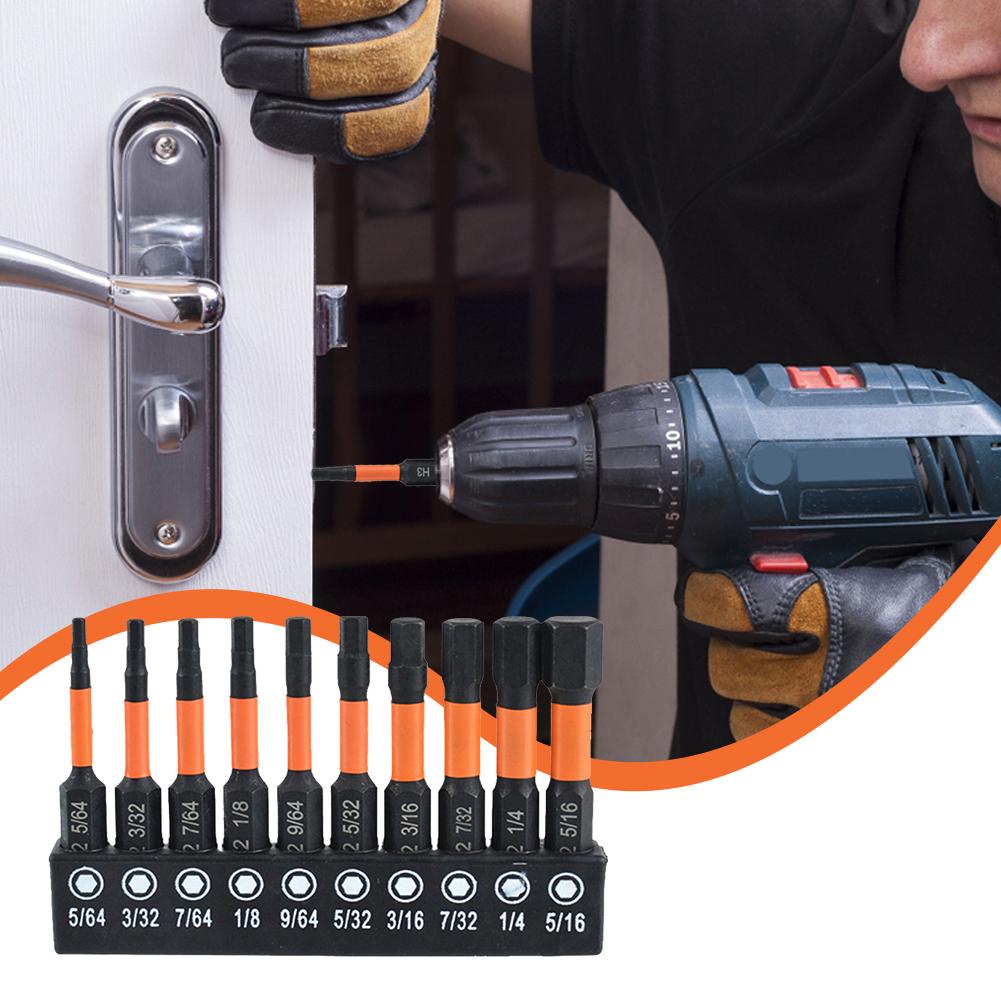 20PCS Hex Head Allen Wrench Bit Set Magnetic Screwdriver Drill Bit Metric Imperial 1/4in Quick Release Hex Shank Impact Hex Bits
