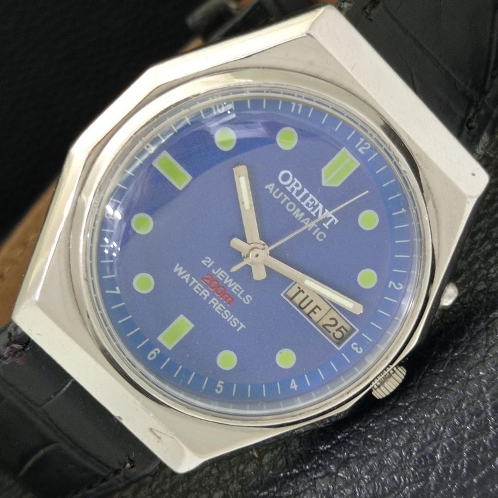 

ВИНТАЖНЫЕ МУЖСКИЕ ЧАСЫ ORIENT AUTOMATIC 46941 JAPAN С СИНИМ ЦИФЕРБЛАТОМ a700648-5 R204-a700648