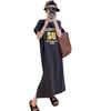 2026 New Korean Version T-shirt Skirt Short-sleeved Large-size Women's Fat Mm Loose Casual Large-size Belly-covering Long Dress