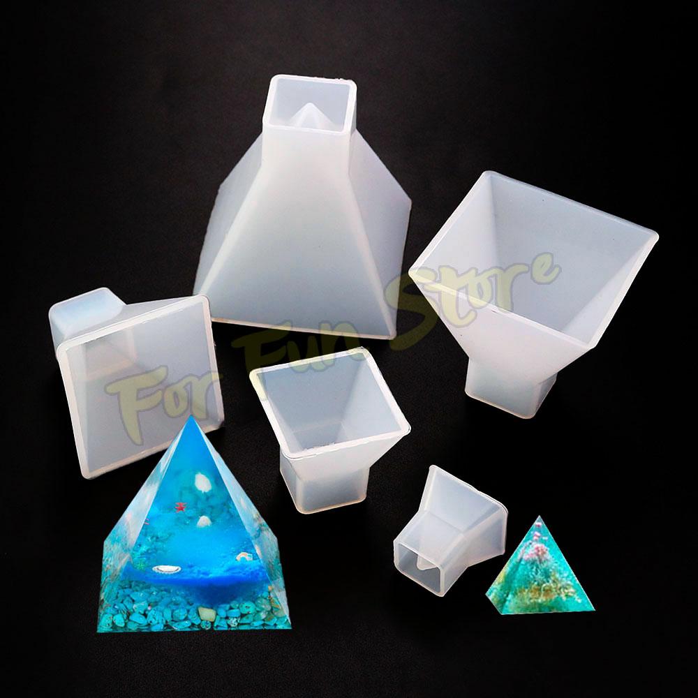 For Fun 3D Sphere Semicylinder Pyramid Silicone Mold Specimen Jewelry Night Light Lamp Home Decoration DIY Crystal Resin Molds