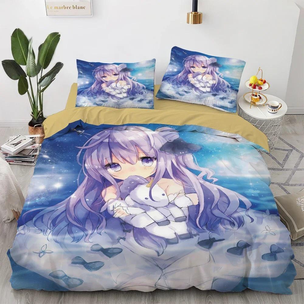 Anime Kawaii Bedding Set Japan Anime Loli Duvet Cover Set Kids Bedroom Cartoon 3D Printed Quilt Cover Bedroom Gift