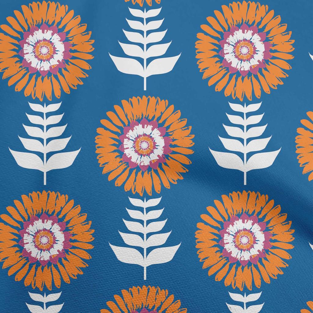 oneOone Cotton Flex Forest Green Fabric Asian Block Floral Sewing Material Print Fabric By The Yard 40 Inch